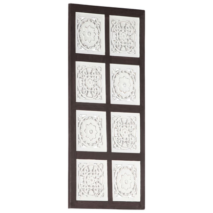 vidaXL Hand-Carved Wall Panel MDF 15.7"x31.5"x0.6" Brown and White