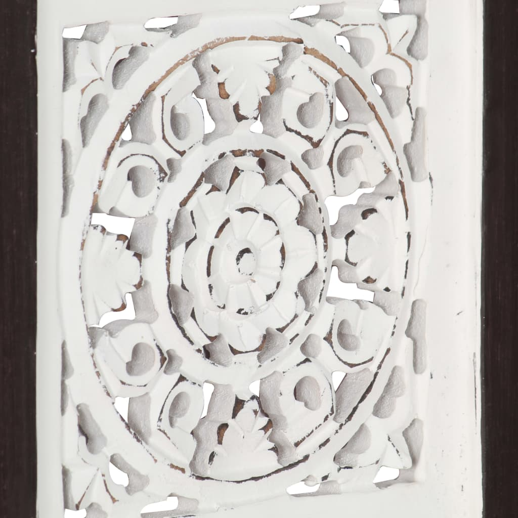 vidaXL Hand-Carved Wall Panel MDF 15.7"x15.7"x0.6" Brown and White