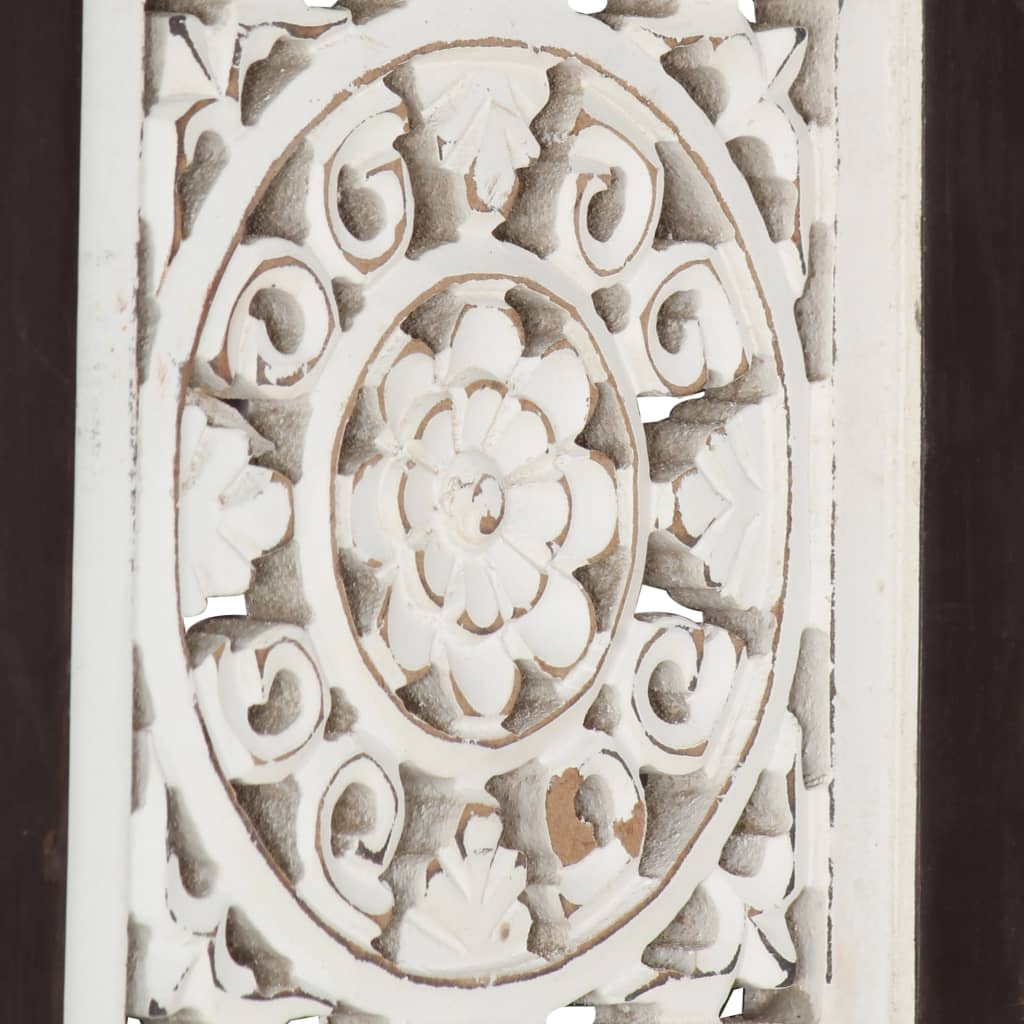 vidaXL Hand-Carved Wall Panel MDF 23.6"x23.6"x0.6" Brown and White