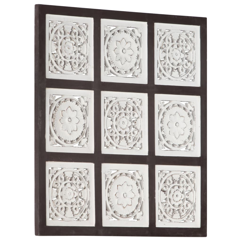 vidaXL Hand-Carved Wall Panel MDF 23.6"x23.6"x0.6" Brown and White