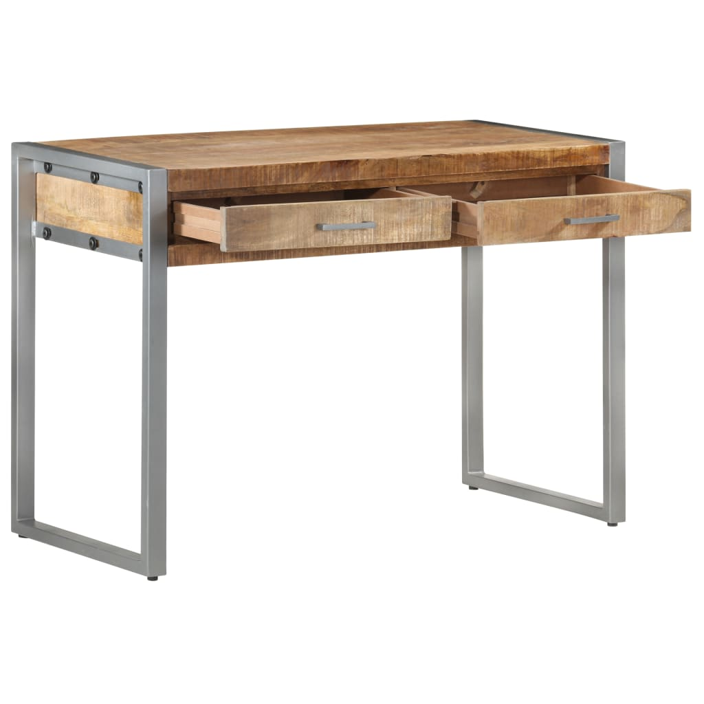 vidaXL Desk 42.5"x19.7"x29.5" Rough Mango Wood