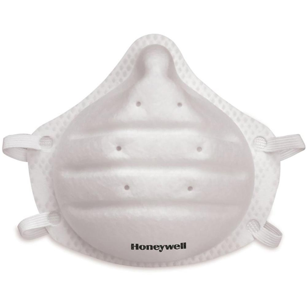 Honeywell Molded Cup N95 Respirator Mask - Recommended for: Face, Grinding, Sanding, Woodworking, Masonry, Drywall, Home, Sweeping, Yardwork - Disposable, Latex-free, Lightweight, Strong, Non-allergen