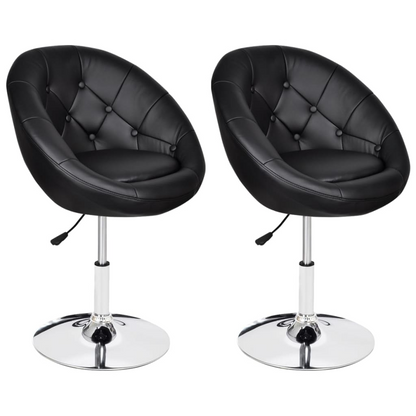 vidaXL Bar Stools 2 pcs Black Faux Leather