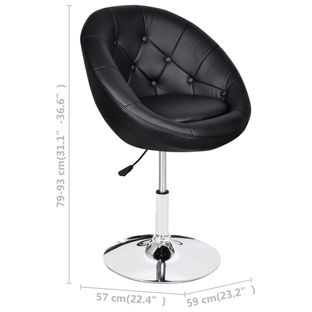 vidaXL Bar Stools 2 pcs Black Faux Leather