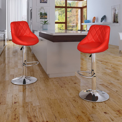 vidaXL Bar Stools 2 pcs Red Faux Leather