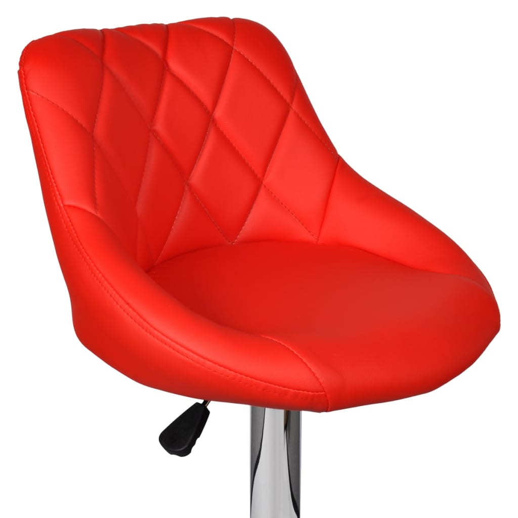 vidaXL Bar Stools 2 pcs Red Faux Leather