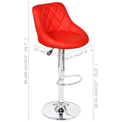 vidaXL Bar Stools 2 pcs Red Faux Leather