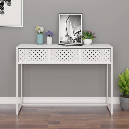 vidaXL Console Table White 41.7"x13.8"x29.5" Steel