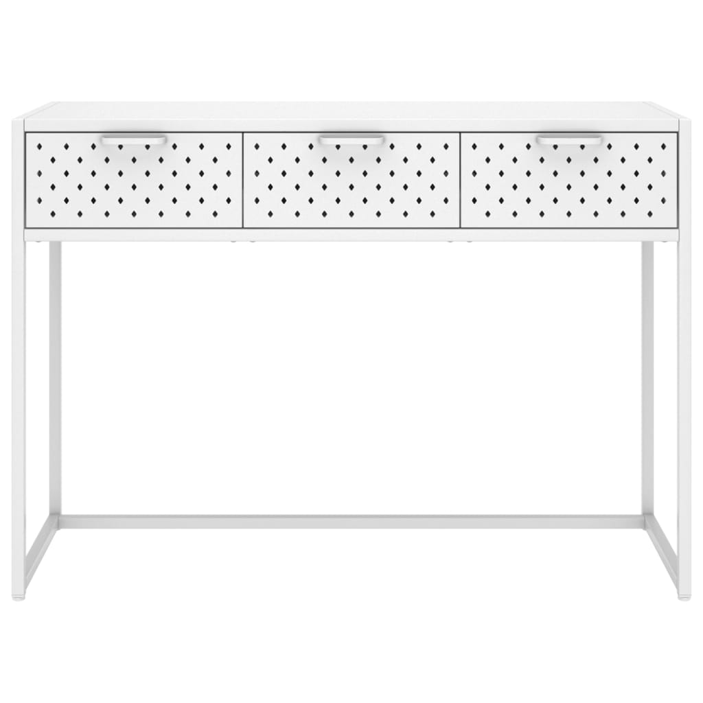 vidaXL Console Table White 41.7"x13.8"x29.5" Steel