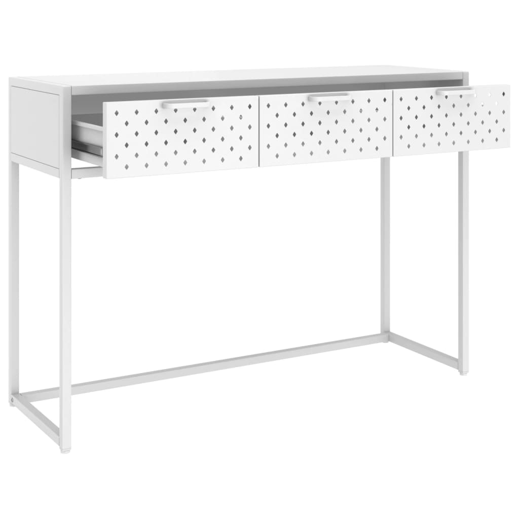 vidaXL Console Table White 41.7"x13.8"x29.5" Steel