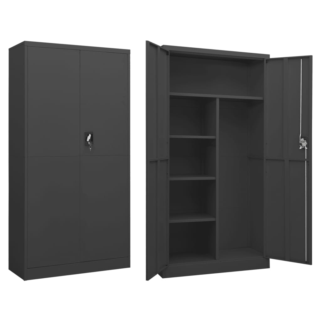 vidaXL Locker Cabinet Anthracite 35.4"x15.7"x70.9" Steel