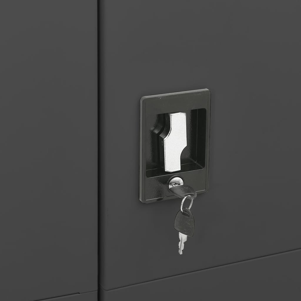 vidaXL Locker Cabinet Anthracite 35.4"x15.7"x70.9" Steel