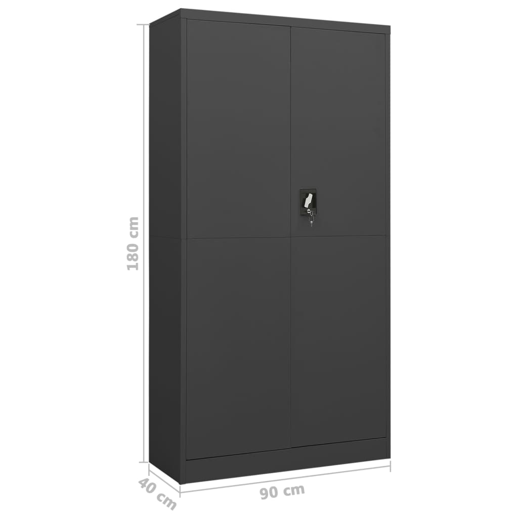 vidaXL Locker Cabinet Anthracite 35.4"x15.7"x70.9" Steel