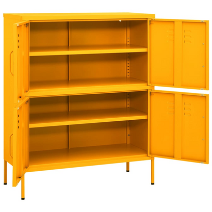 vidaXL Storage Cabinet Mustard Yellow 31.5"x13.8"x40" Steel