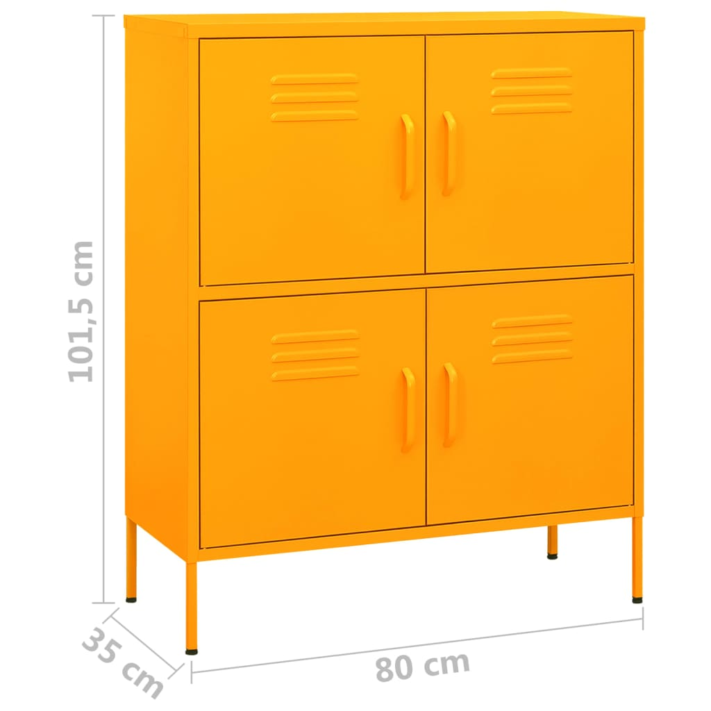 vidaXL Storage Cabinet Mustard Yellow 31.5"x13.8"x40" Steel