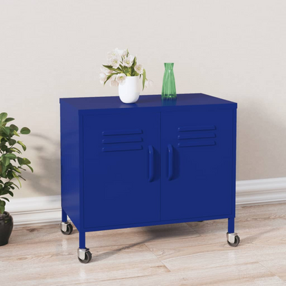 vidaXL Storage Cabinet Navy Blue 23.6"x13.8"x22" Steel