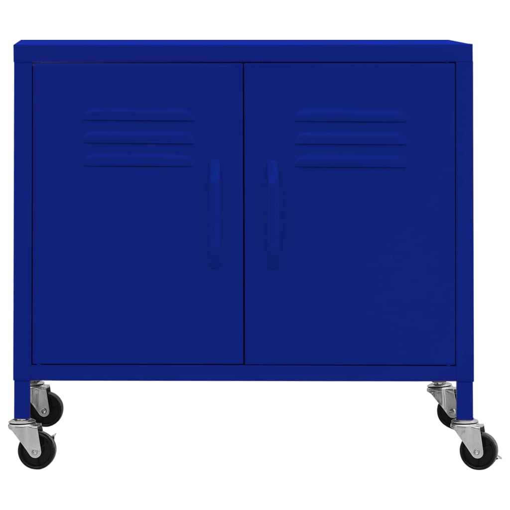 vidaXL Storage Cabinet Navy Blue 23.6"x13.8"x22" Steel