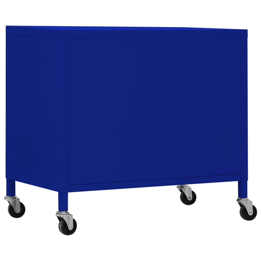 vidaXL Storage Cabinet Navy Blue 23.6"x13.8"x22" Steel