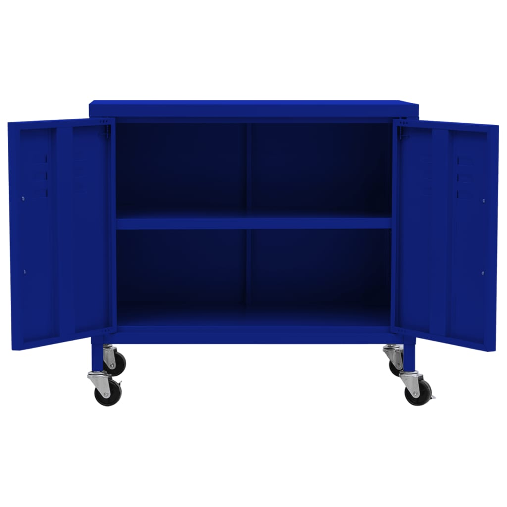 vidaXL Storage Cabinet Navy Blue 23.6"x13.8"x22" Steel