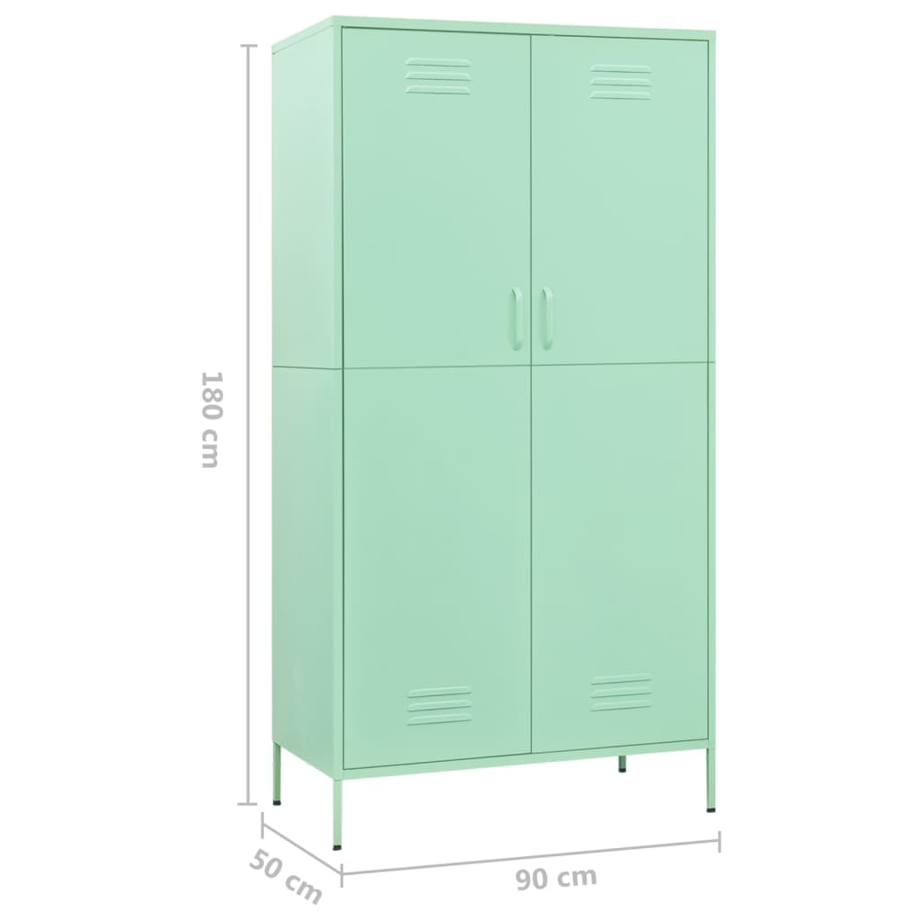 vidaXL Wardrobe Mint 35.4"x19.7"x70.9" Steel