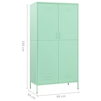 vidaXL Wardrobe Mint 35.4"x19.7"x70.9" Steel