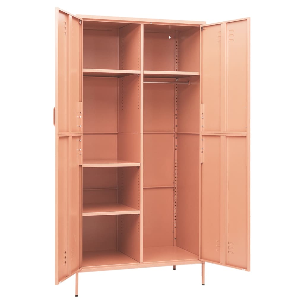 vidaXL Wardrobe Pink 35.4"x19.7"x70.9" Steel