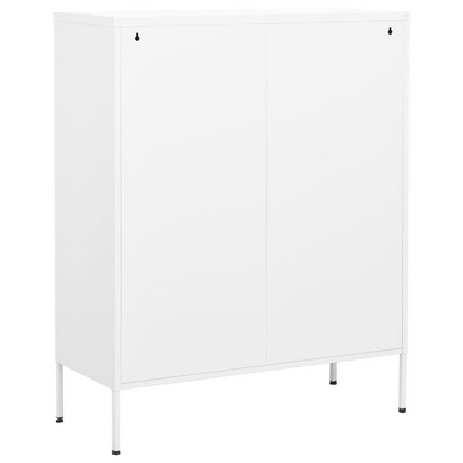 vidaXL Storage Cabinet White 31.5"x13.8"x40" Steel