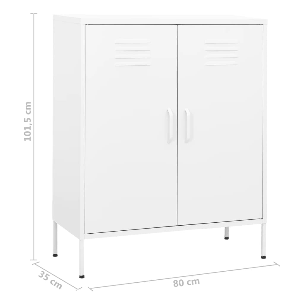 vidaXL Storage Cabinet White 31.5"x13.8"x40" Steel