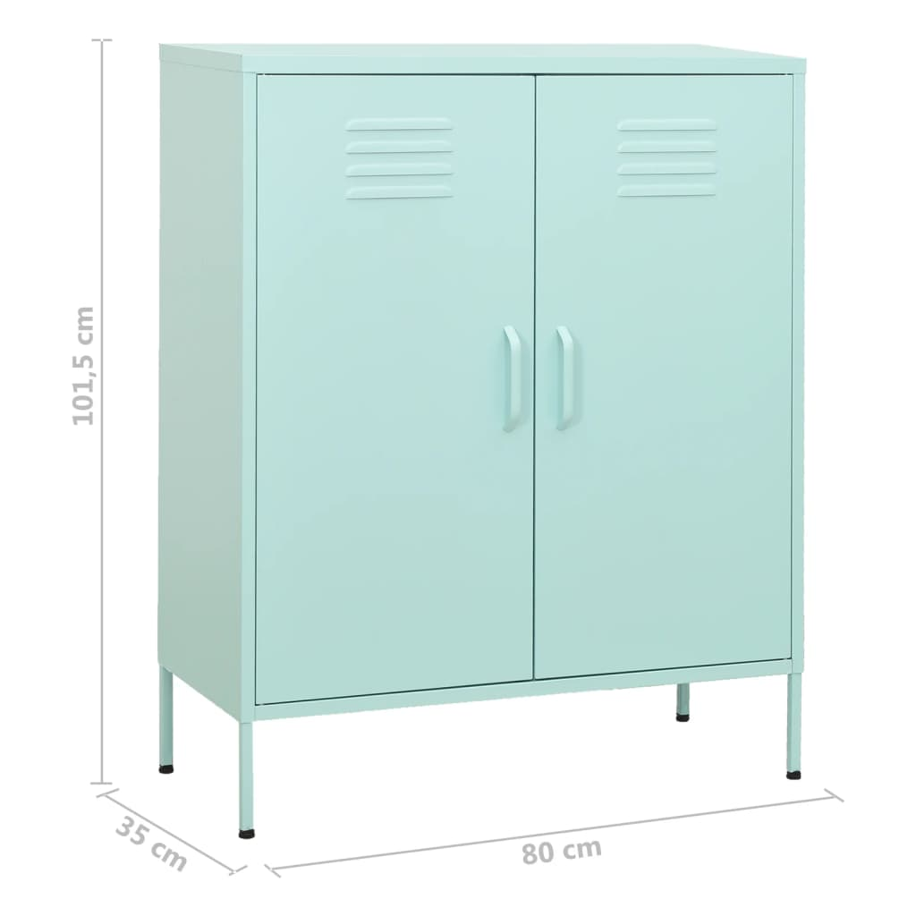 vidaXL Storage Cabinet Mint 31.5"x13.8"x40" Steel