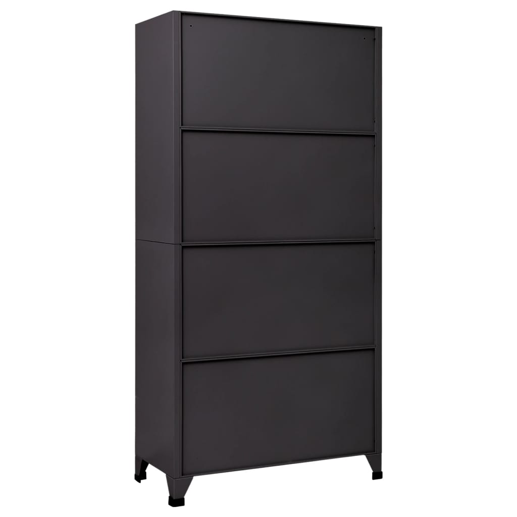 vidaXL Locker Cabinet Anthracite and White 35.4"x17.7"x70.9" Steel