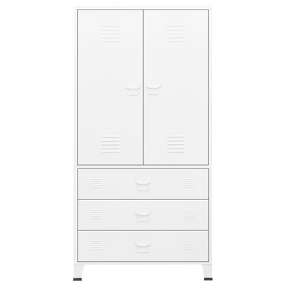 vidaXL Industrial Wardrobe White 35.4"x19.7"x70.9" Metal