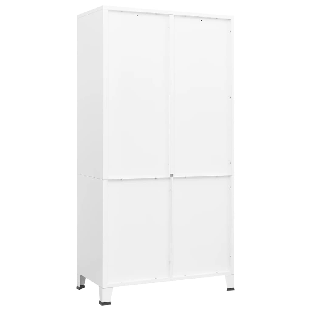 vidaXL Industrial Wardrobe White 35.4"x19.7"x70.9" Metal