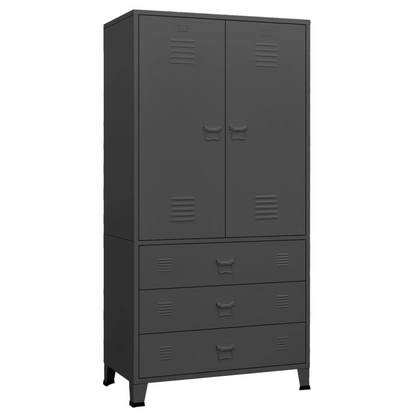 vidaXL Industrial Wardrobe Anthracite 35.4"x19.7"x70.9" Metal