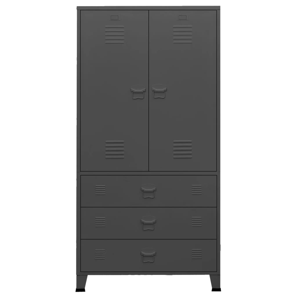 vidaXL Industrial Wardrobe Anthracite 35.4"x19.7"x70.9" Metal