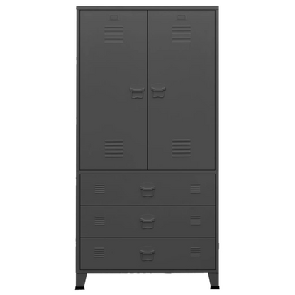 vidaXL Industrial Wardrobe Anthracite 35.4"x19.7"x70.9" Metal