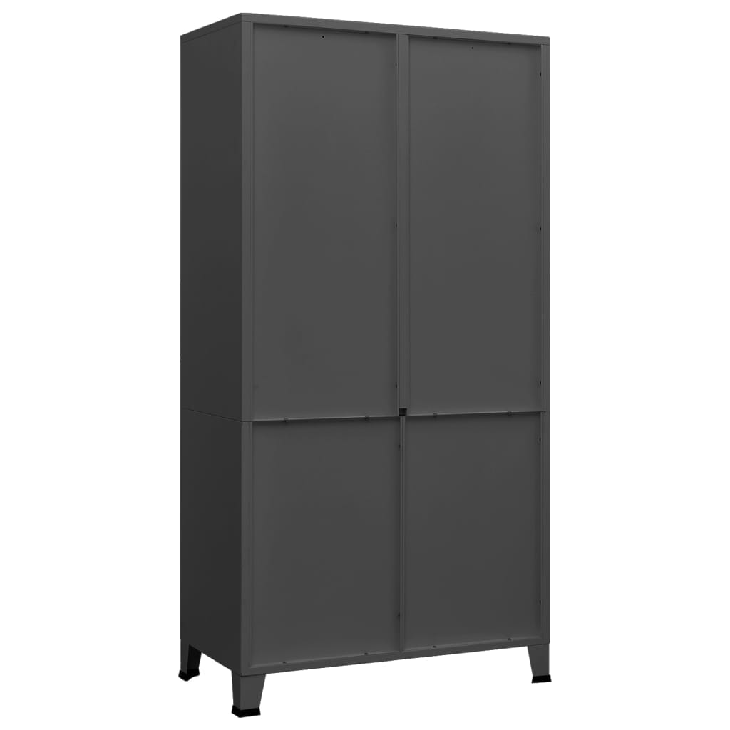 vidaXL Industrial Wardrobe Anthracite 35.4"x19.7"x70.9" Metal