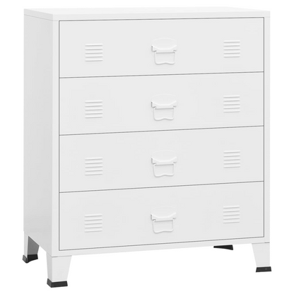 vidaXL Industrial Drawer Cabinet White 30.7"x15.7"x36.6" Metal