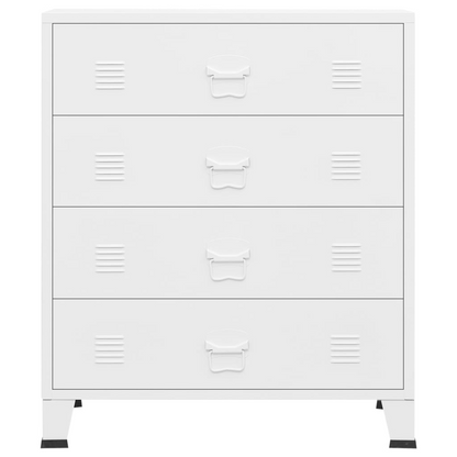 vidaXL Industrial Drawer Cabinet White 30.7"x15.7"x36.6" Metal