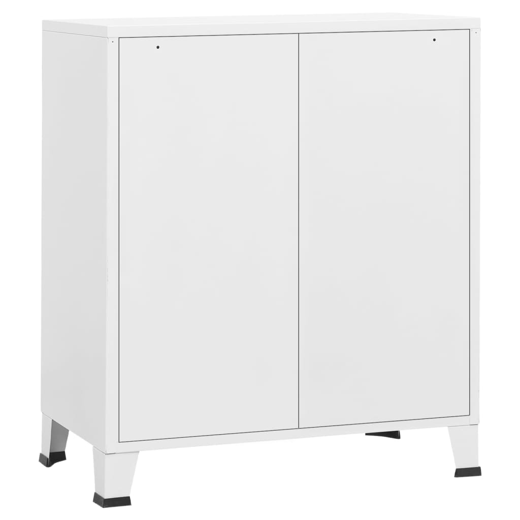 vidaXL Industrial Drawer Cabinet White 30.7"x15.7"x36.6" Metal