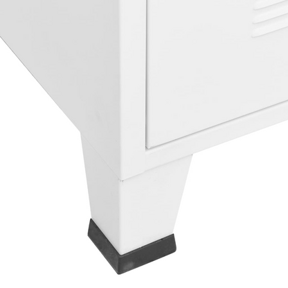 vidaXL Industrial Drawer Cabinet White 30.7"x15.7"x36.6" Metal