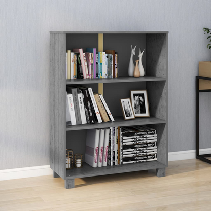 vidaXL Book Cabinet HAMAR Dark Gray 33.5"x13.8"x44.1" Solid Wood Pine