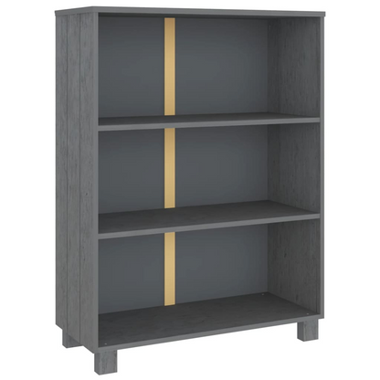 vidaXL Book Cabinet HAMAR Dark Gray 33.5"x13.8"x44.1" Solid Wood Pine