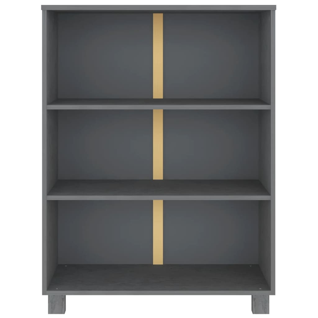 vidaXL Book Cabinet HAMAR Dark Gray 33.5"x13.8"x44.1" Solid Wood Pine