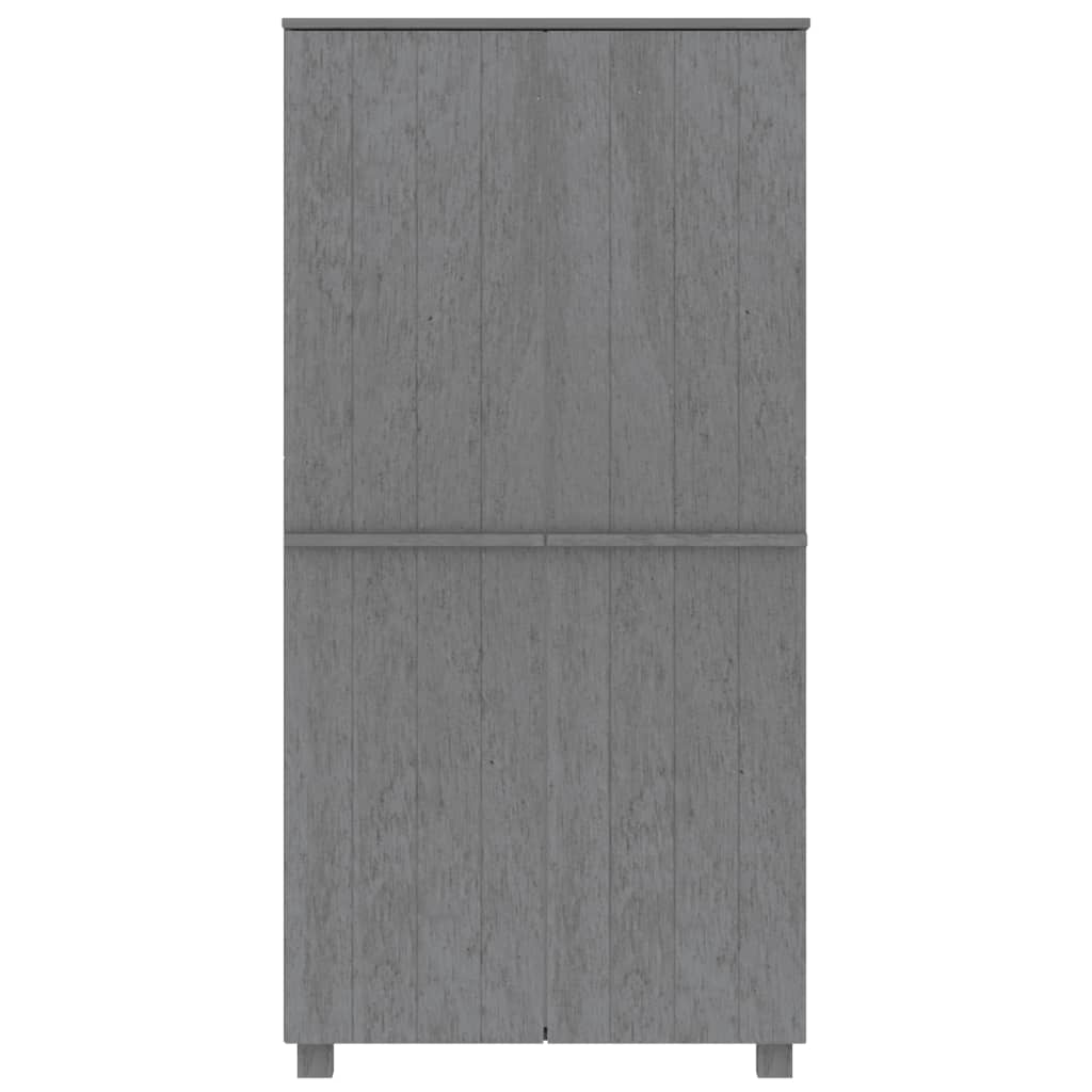 vidaXL Wardrobe HAMAR Dark Gray 35"x19.7"x70.9" Solid Wood Pine