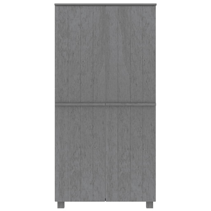 vidaXL Wardrobe HAMAR Dark Gray 35"x19.7"x70.9" Solid Wood Pine