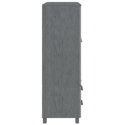 vidaXL Wardrobe HAMAR Dark Gray 39"x17.7"x53.9" Solid Wood Pine