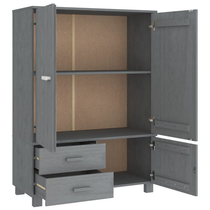 vidaXL Wardrobe HAMAR Dark Gray 39"x17.7"x53.9" Solid Wood Pine