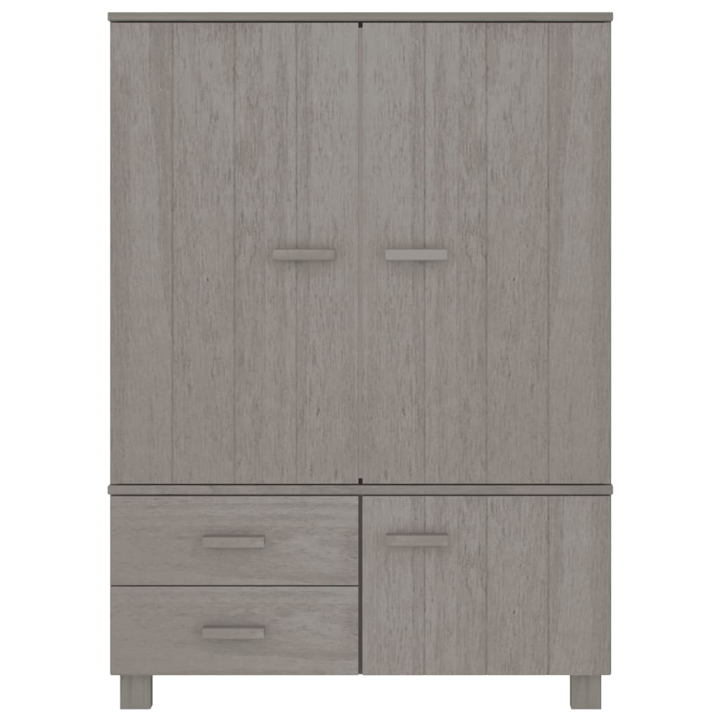 vidaXL Wardrobe HAMAR Light Gray 39"x17.7"x53.9" Solid Wood Pine