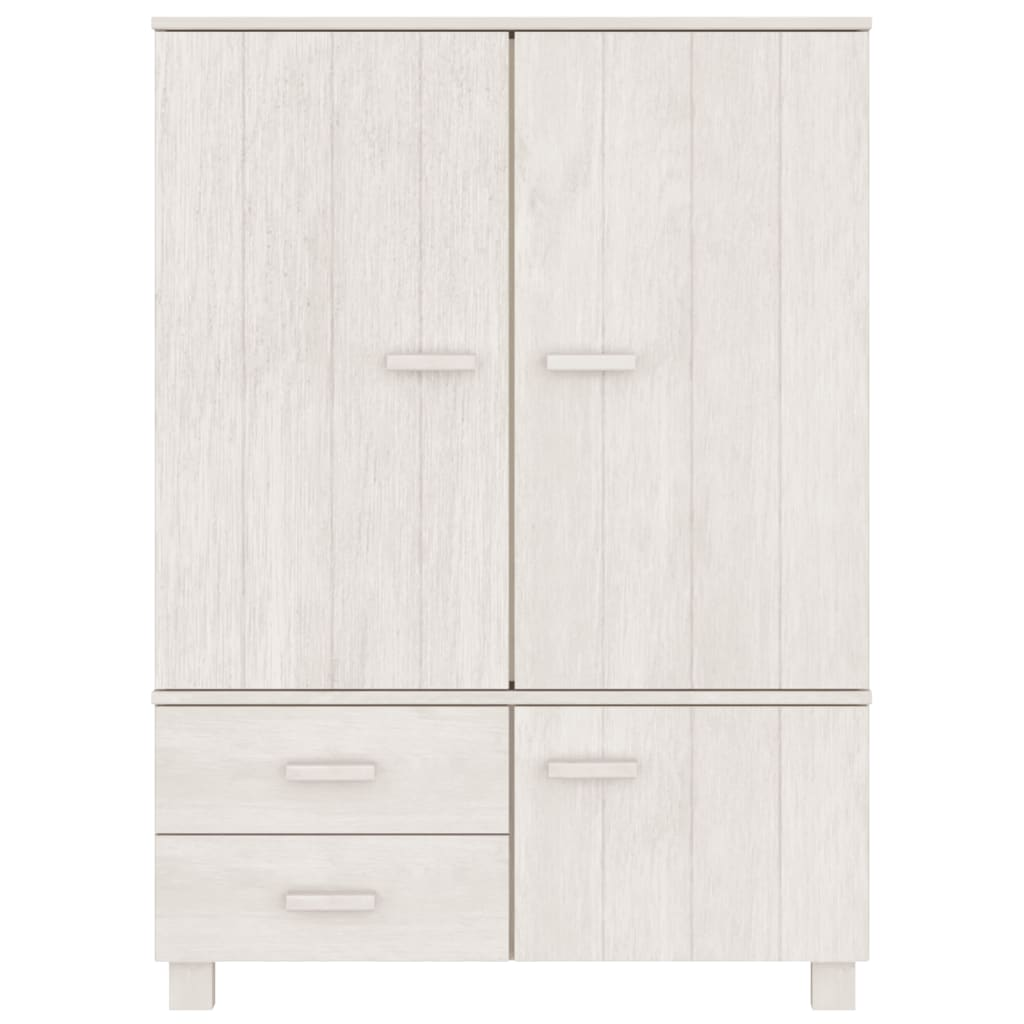 vidaXL Wardrobe HAMAR White 39"x17.7"x53.9" Solid Wood Pine