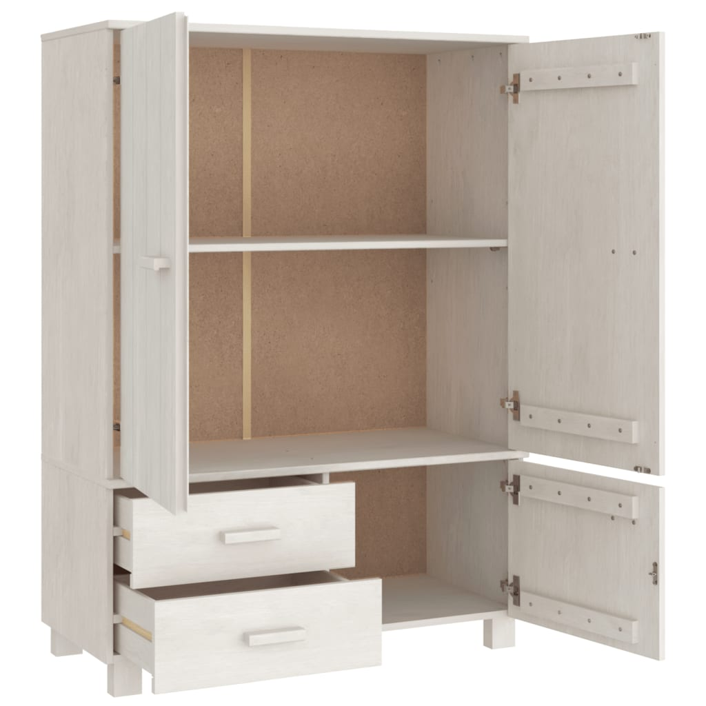 vidaXL Wardrobe HAMAR White 39"x17.7"x53.9" Solid Wood Pine